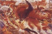 Umberto Boccioni The City Rises oil painting reproduction
